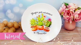 Piatto decorato: idea regalo Maestre - DIY decal on plate