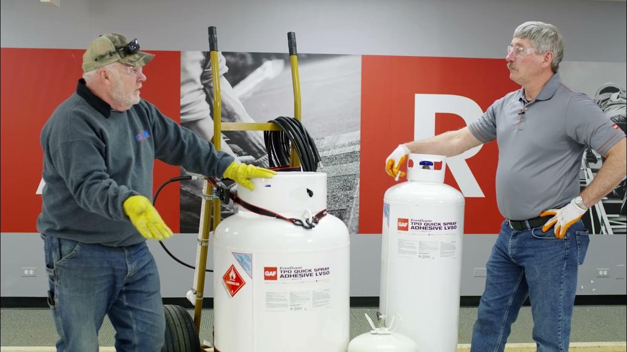 GAF EverGuard® TPO QuickSpray Adhesive Canister Sizes Roofing it