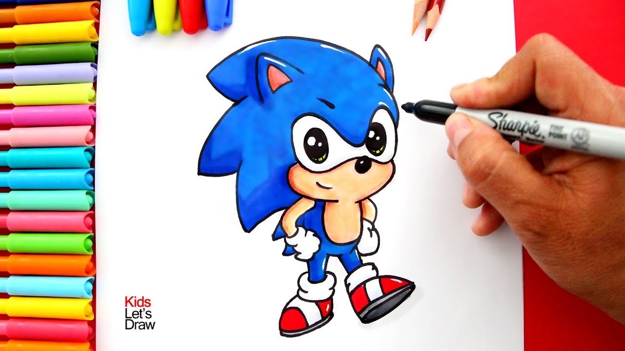 Aprende a dibujar y pintar a SONIC estilo Kawaii | How to draw a Cute Sonic  The Hedgehog - thptnganamst.edu.vn