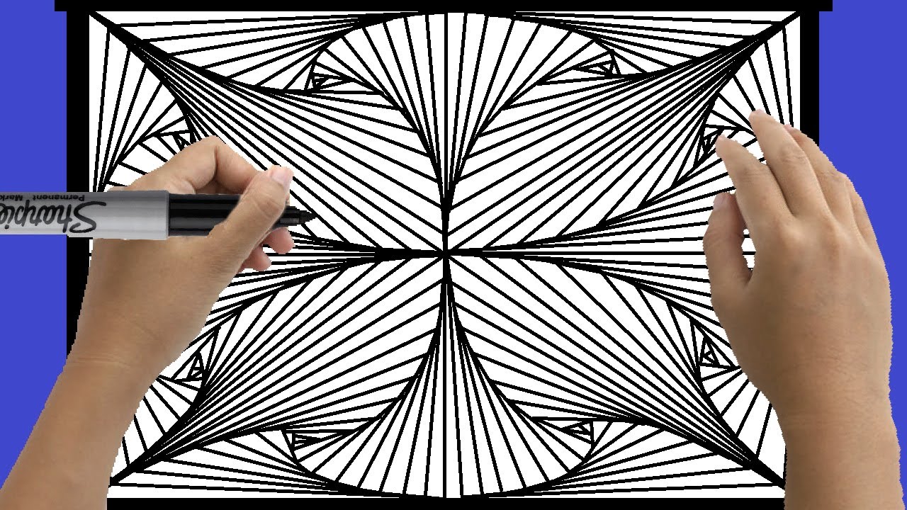 Spiral Line Drawing Illusion | Amazing 3D Abstract Pattern | Optical Line Illusion | ART O'CLOCK