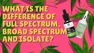 Difference of Full Spectrum, Broad Spectrum and Isolate Spectrum | CBD OIL