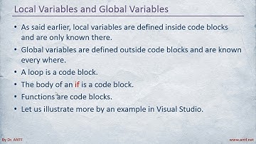 C# 412 - Local Variables & Global Variables بالعربية (Dr. ANTF)