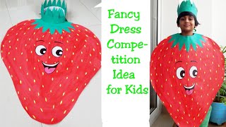 How to Make Strawberry Fancy Dress for Kids/Fruit Fancy Dress Competition Idea/Fancy Dress Ideas