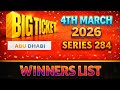 Big Ticket Abudhabi Winners List March 4 2026 Bigticket Bigticketabudhabi