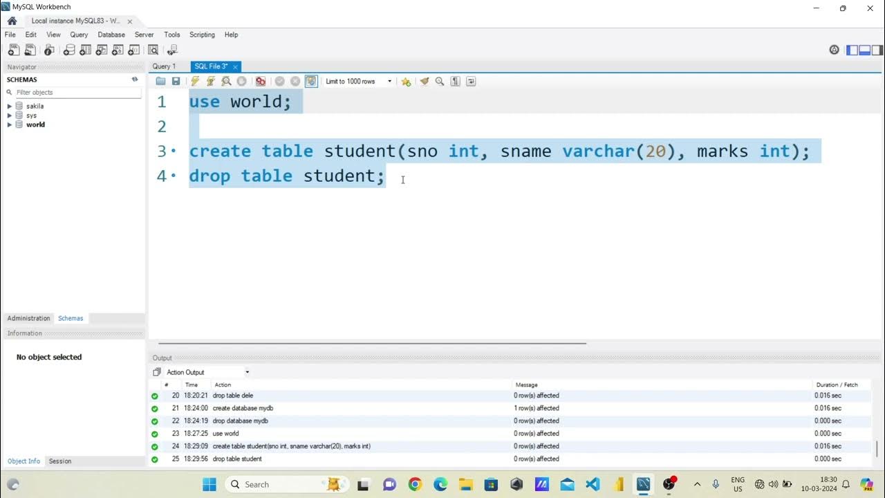 tutorial 06, Create table in database; MySQL Complete Playlist 2024 ...