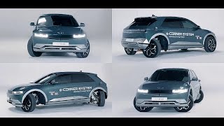 Технологию eCorner позволяет  «двигаться как краб» на электрокаре  Hyundai Ioniq 5.