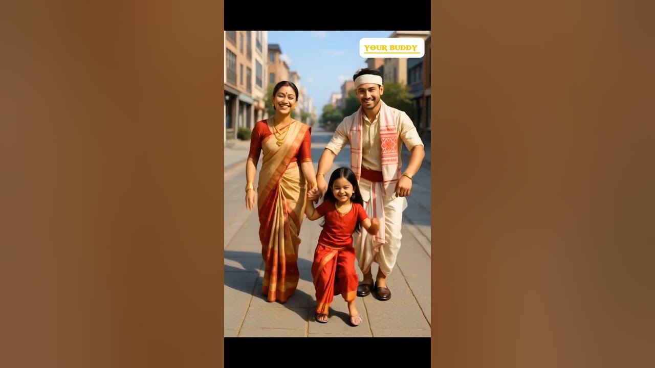 "Assamese Family's Magical Bihu Dance on the Streets!"