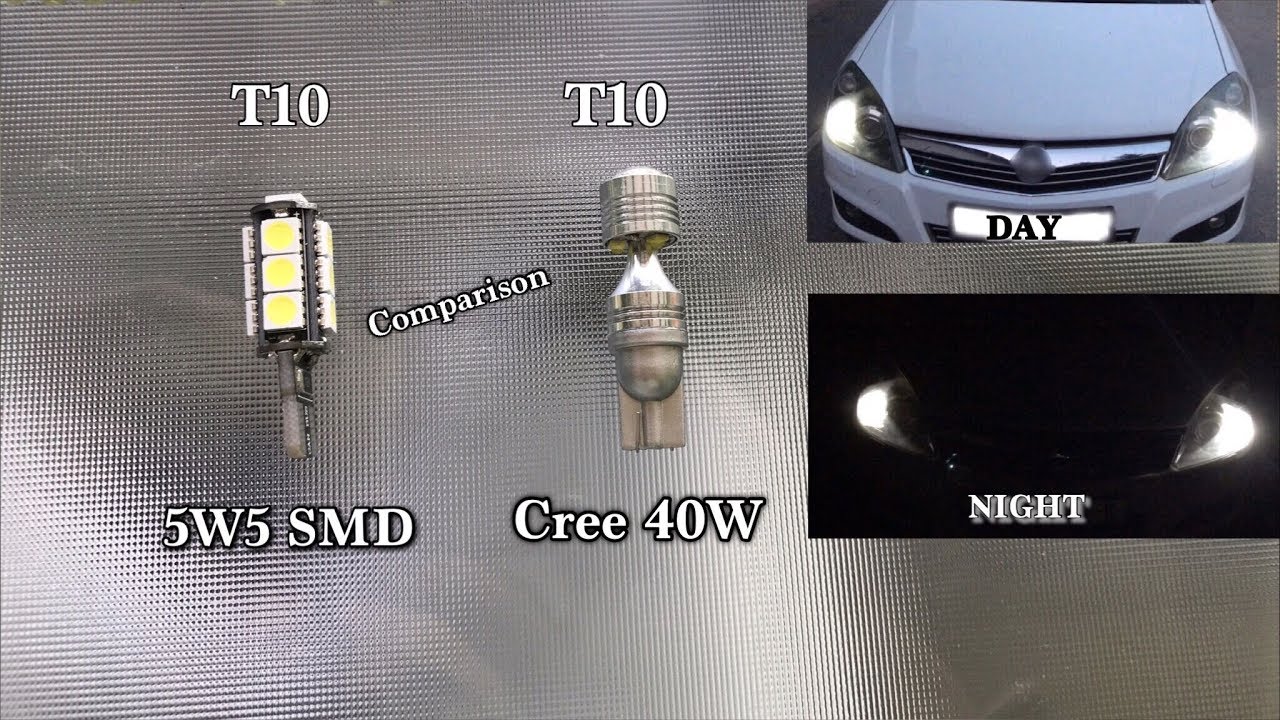 T10 5W5 Led vs T10 Cree Led Comparison 