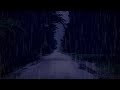 Gentle Rain on Road to Sleep Instantly with Dark Screen at 1 Minute ~ Help Insomnia, Relax, Study