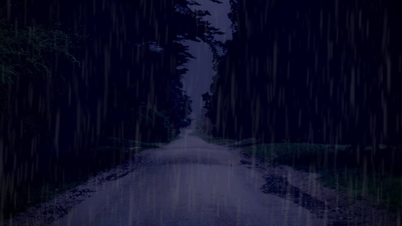 Gentle Rain on Road to Sleep Instantly with Dark Screen at 1 Minute ~ Help Insomnia, Relax, Study