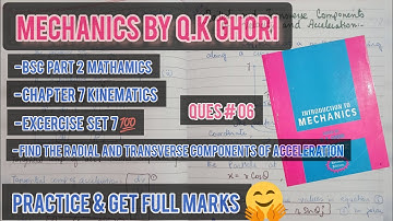 Bsc Mathematics Chapter 7 Kinematics| Radial & Transverse Components Of Acceleration | Most Imp Ques