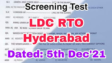 LDC FBR Screening Test Hyderabad Region Lower Division Clerk Test Paper Solved MCQS