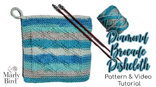 Diamond Brocade Knit Dishcloth || Easy Hand Knit Dishcloth Pattern Diamond Brocade Knit Dishcloth || Easy Hand Knit Dishcloth Pattern