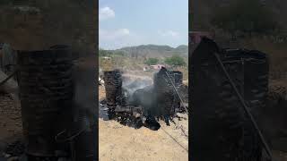Heating bitumen manually