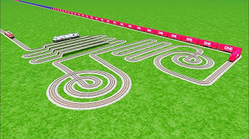 💝 AI  TRAINS CROSSIN SLIDE SNAKE 🐍 TRACKS UTRUN CURVED CIRCLES TRACK RAILWORK RAILROAD BEANG 