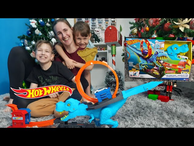 Pista Hot Wheels com Carrinho - Mordida do T-Rex - City - 92 cm