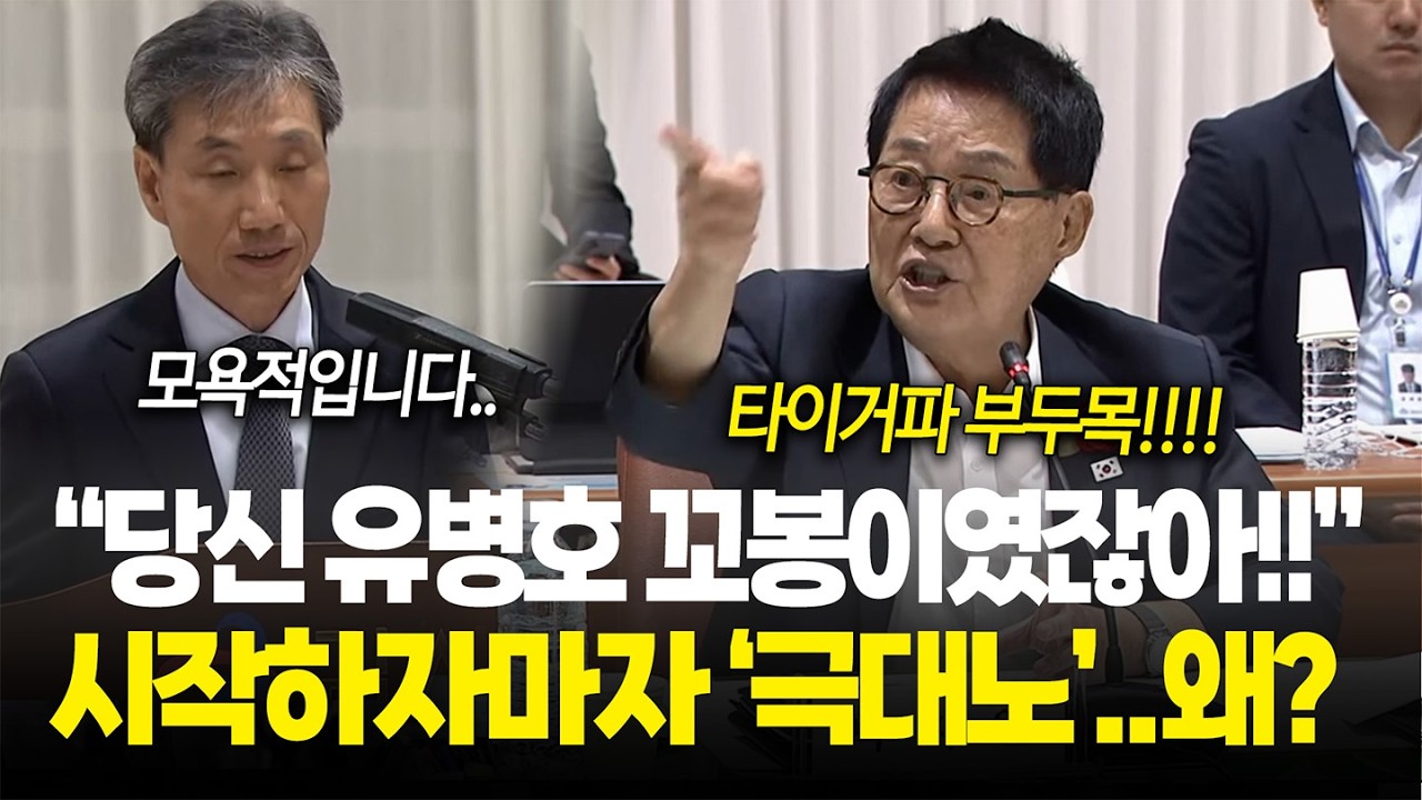 "당신 유병호 꼬봉이였잖아!! 타이거파 부두목!!" 박지원 극대노...무슨 일?  / 2026년 국정감사 법사위