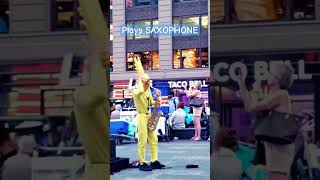 When PIKACHU finds a second job @ Times Square... Busking #shorts