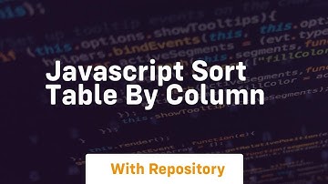 Javascript sort table by column
