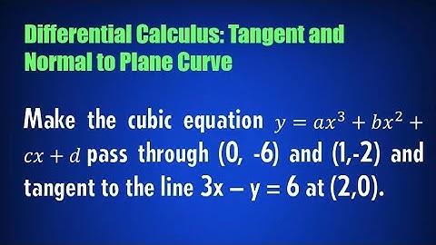 Differential Calculus: Tangent and Normal to Plane Curve