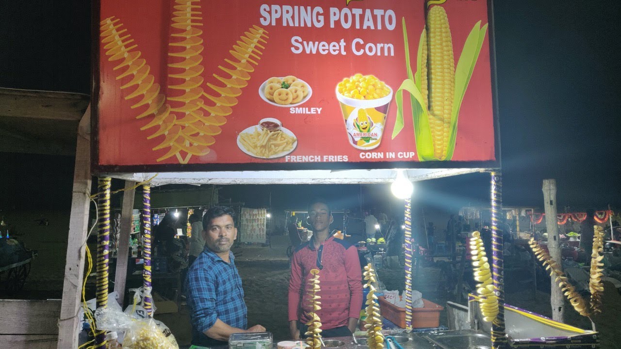 Spring Potato Shop in Marina Beach | Corn & Spring Potato Shop Dakshin Foodz | Dakshin Food  - Tamil