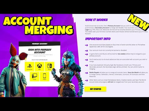 The Account Merging Process How To Set It Up In Season 2 Fortnite Account Merging Youtube