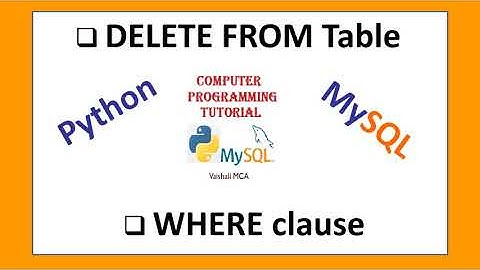 #MySQL : Delete Query in MySQL || Python - MySQL Connection || Delete From Table
