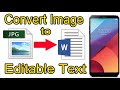 How To Convert Image to Editable Text in Android