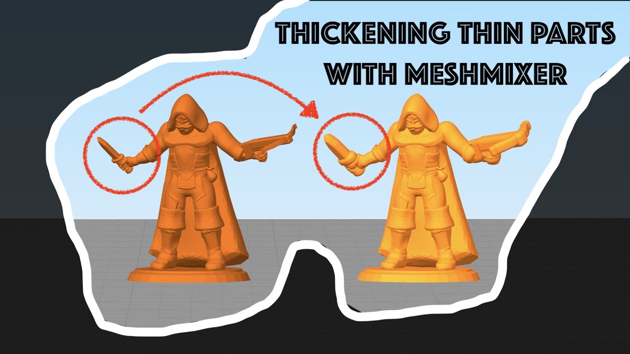 How to Add Thickness to Thin Models in Meshmixer - ready for Printing -