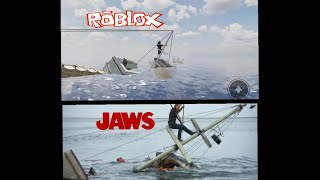 Jaws Brody kills the Beast (Roblox and Real Comparison)