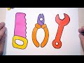 How to draw a coloring book - repair tools