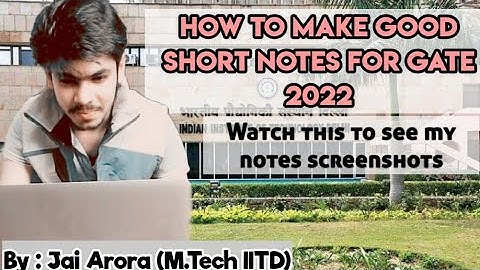 How to make good SHORT NOTES for GATE 2022 ? | Watch this before starting your preparation |