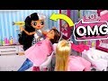 LOL Doll First Day of Work in The Barbie Hair Salon -  LOL Dollie Family Video