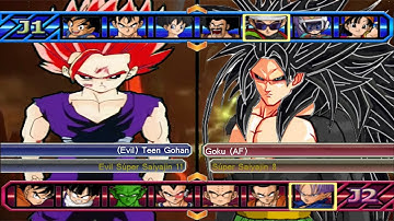 Evil Gohan SSJ11 VS Goku SSJ8,Gogetta SSJ Red Blue y Gohan SSJ10-DBZ Budokai Tenkaichi 3 Latino