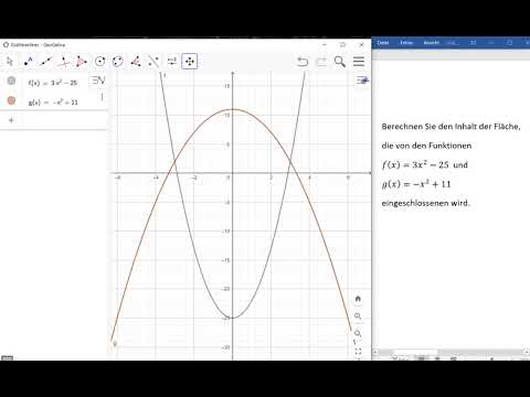 Geogebra Fläche zwischen zwei Kurven - YouTube