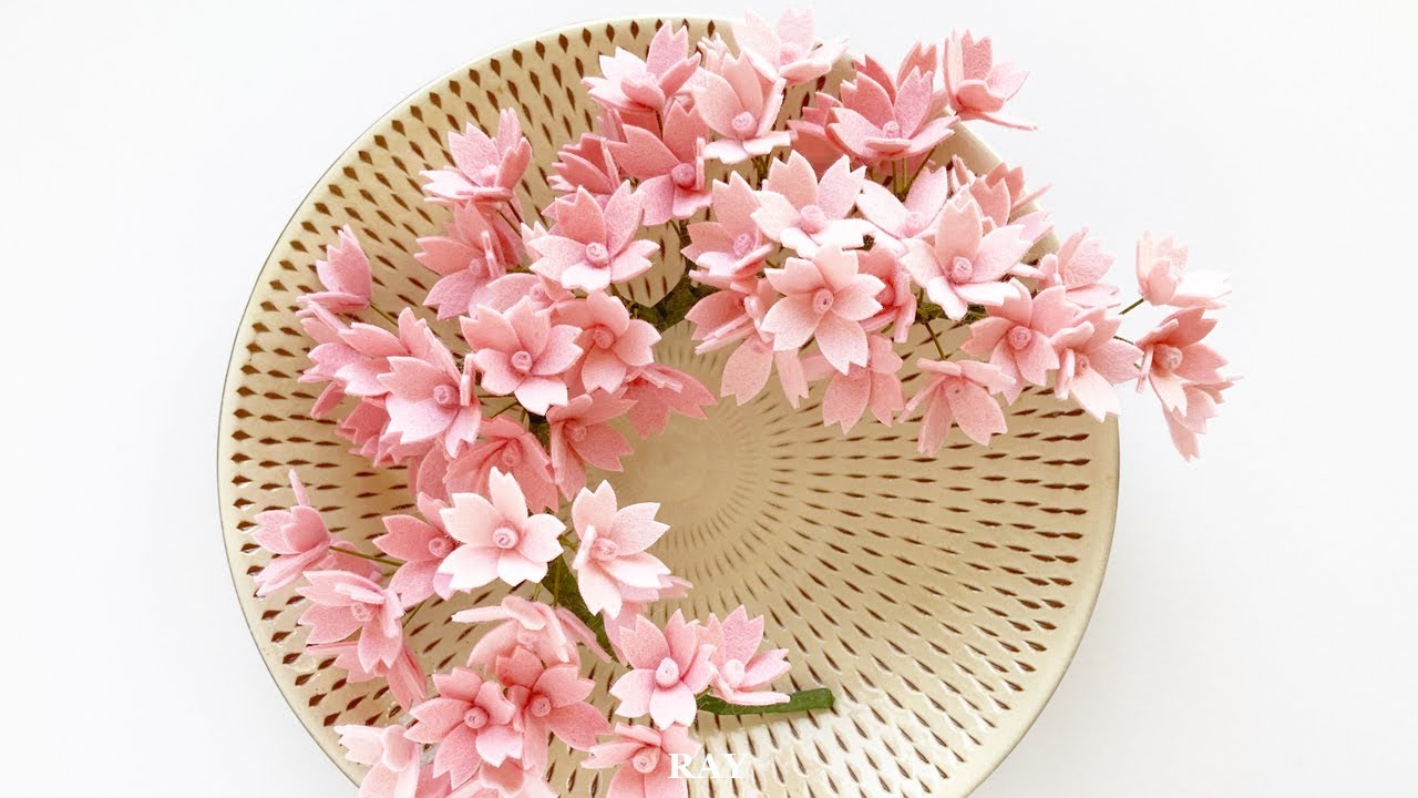 フェルトで作る 桜の花の作り方 フェルトフラワー 簡単 Diy Felt Flower Cherry Blossom Sakura Tutorials Youtube