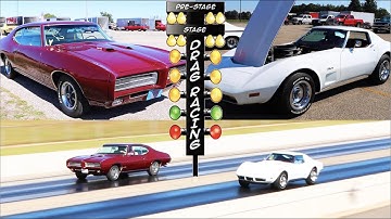 1973 Chevrolet Corvette 454 vs 1969 Pontiac GTO Ram Air | STOCK DRAG RACE