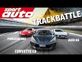 Corvette C8 vs. Porsche 992 vs. Audi R8 | Trackbattle Hockenheim-GP | Tracktest sport auto