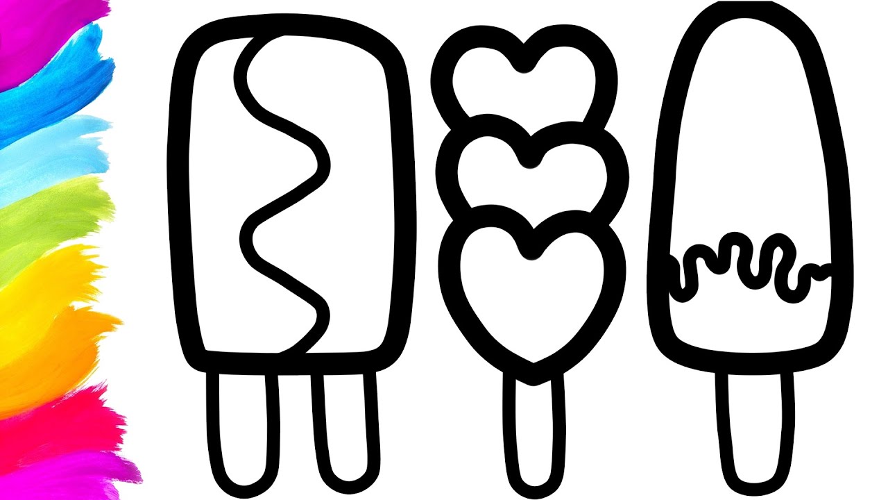 Рисунок мороженое на палочке легкий