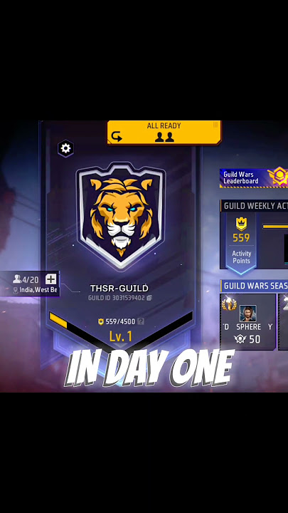 😎GUILD LEVEL 3 IN 2 days #freefire  #shorts #guild
