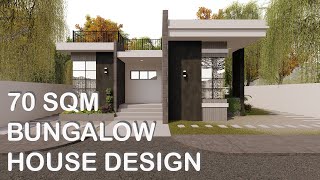 70 SQM BUNGALOW WITH ROOF DECK HOUSE DESIGN  | Konsepto Designs