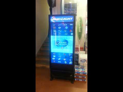Bud Light Beer Cooler with video screen door