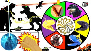 GODZILLA vs DINOSAURS 🦕 Spinning Wheel Slime Game w/ Destroyah, LEGO DINOS + Godzilla Figures