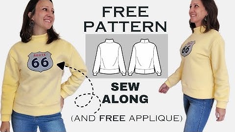 Sew a Free Turtleneck Sweater Pattern + Appliqué Tutorial | Full Sew-Along