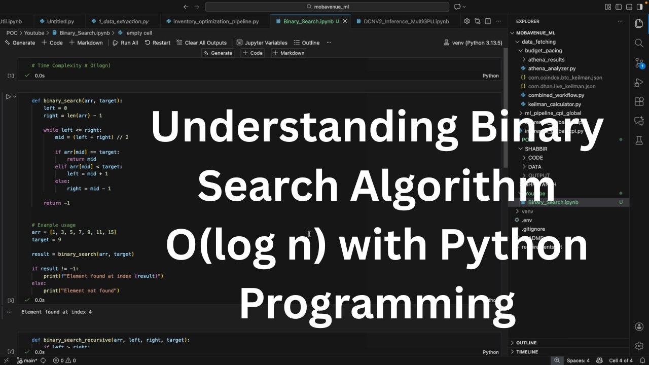 DSA Python Programming - Binary Search Algorithm working - YouTube