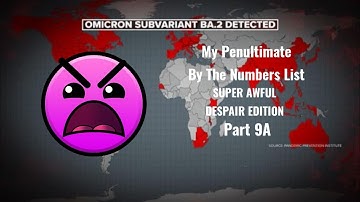 My Penultimate By The Numbers List (Super Awful Despair Edition) Part 9A