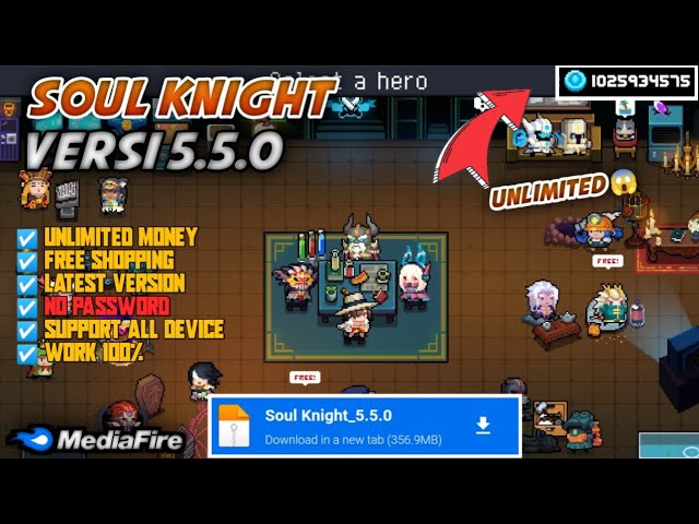 Soul knight Mod Menu Dinheiro Infinito 5.4.8