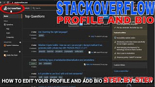 ✅  How To Edit Your Profile And Add Bio In Stackoverflow 🔴