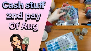 Cash stuffing 2nd pay of August, low income, saving challenges