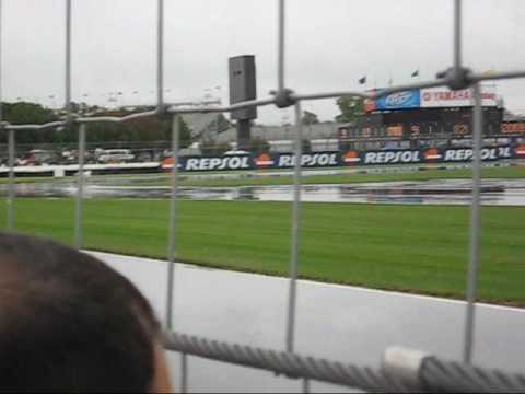 Valentino Rossi riding in the rain during friday's practice session at Indianapolis motorspeedway for the Redbull Indianapolis GP, Sept 12 2008.